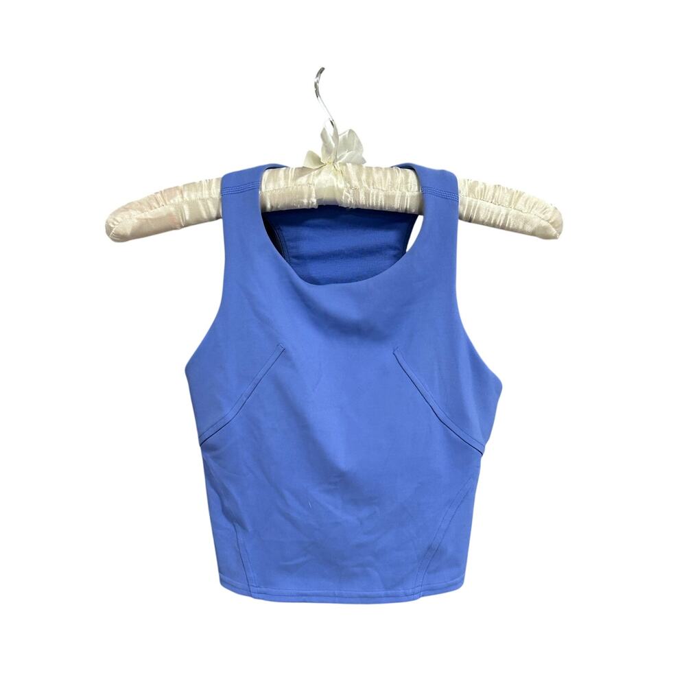 Lululemon Women’s Blue Open Back Racerback Cropped Athletic Tank Top